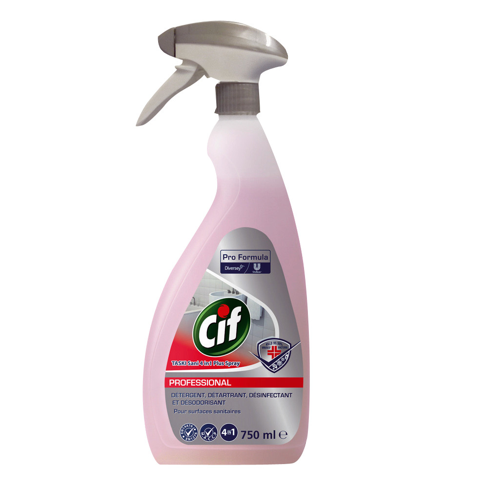 Nettoyant désinfectant sanitaires Cif Professionnel 4 en 1 750 ml