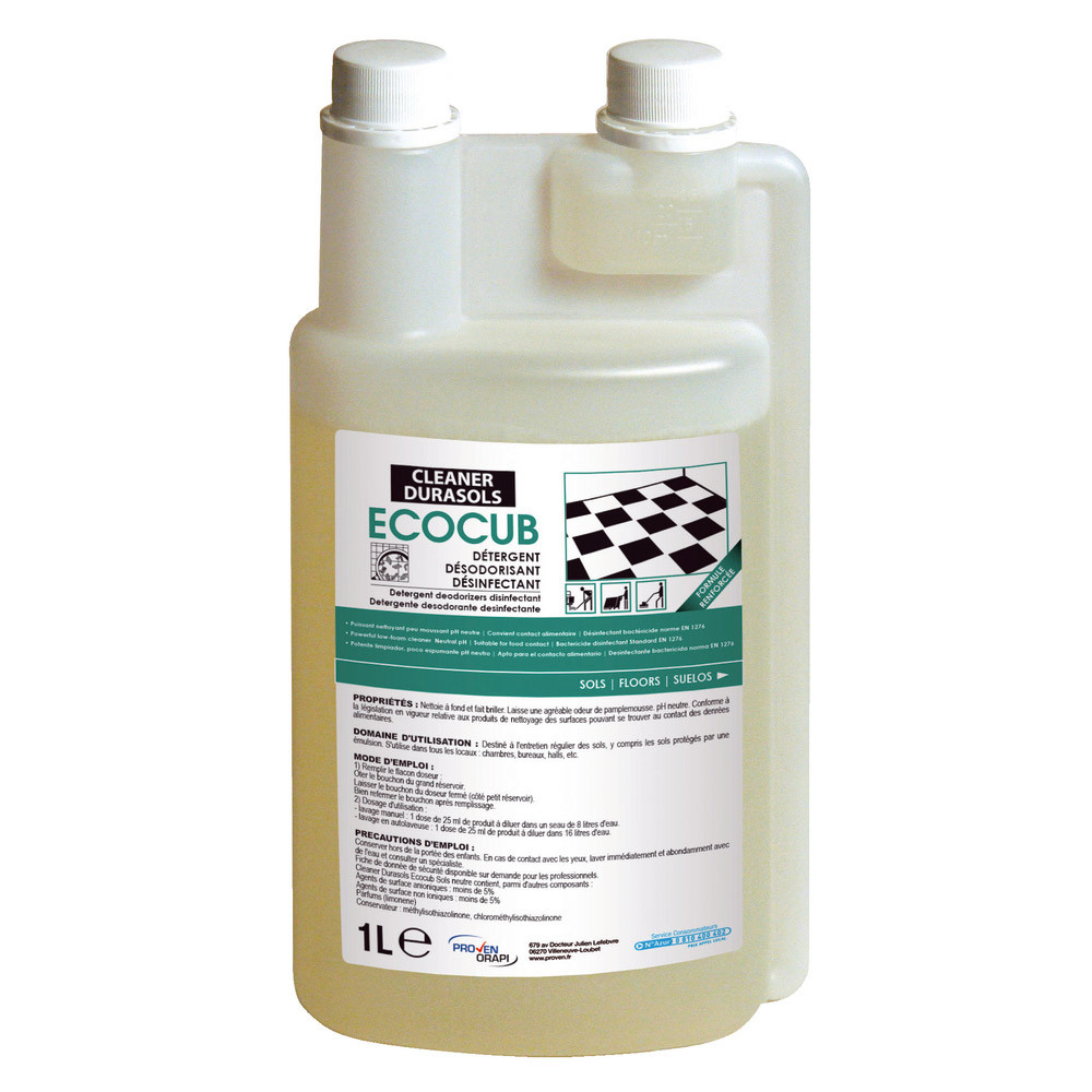 Flacon doseur vide pour nettoyant sols Ecocub 1 L