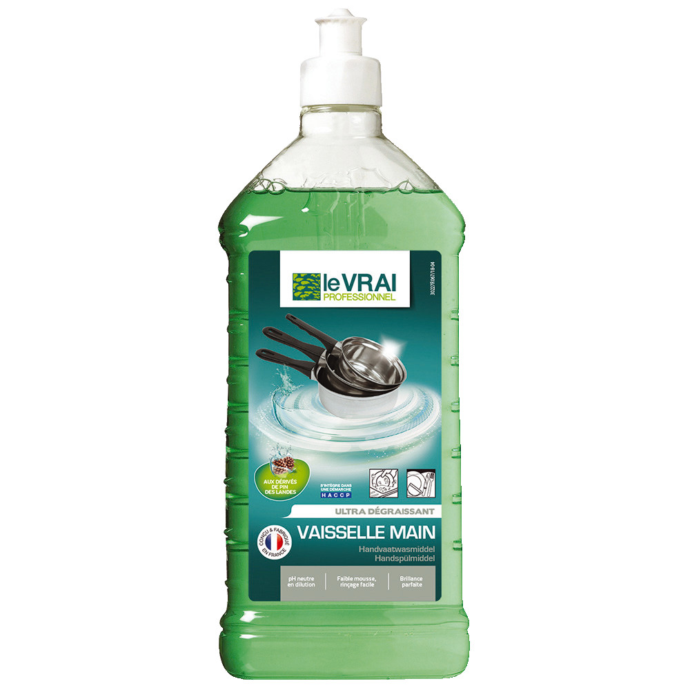 Liquide vaisselle ultra-dégraissant HACCP Le Vrai 1 L