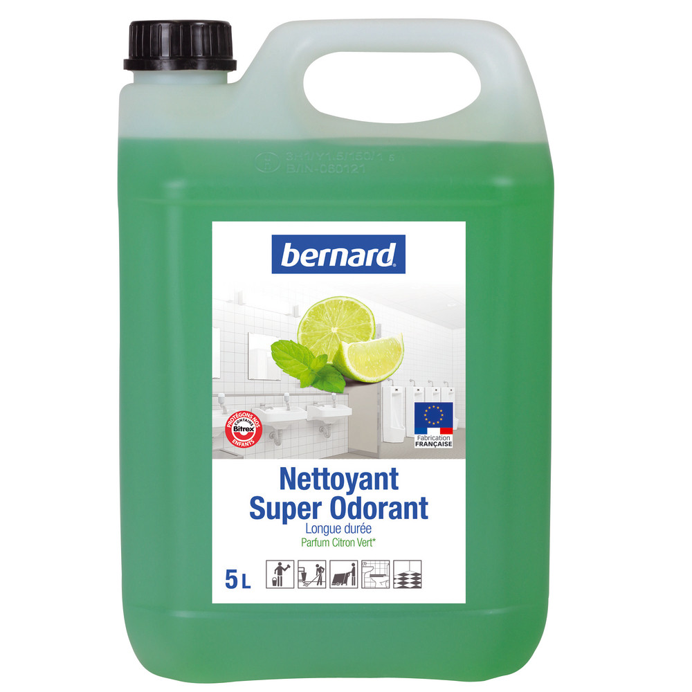 Nettoyant surodorant avec Bitrex à pH neutre Bernard citron vert 5 L