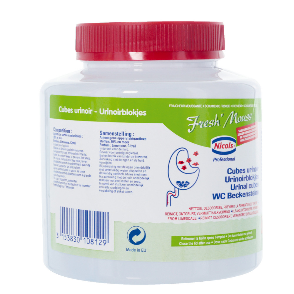 Pastilles urinoirs économiques antitartre Nicols, boîte de 33