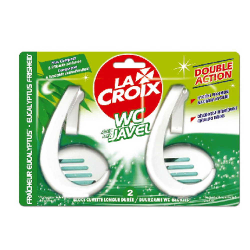 Blocs WC avec javel La Croix parfum Eucalyptus, lot de 2