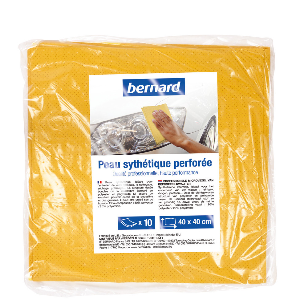 10 lavettes en peau synthétique Bernard