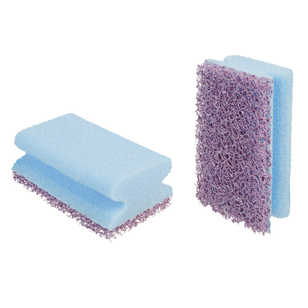 6 tampons abrasifs avec poignée récurage difficile 3M pourpre 13 x 7 cm