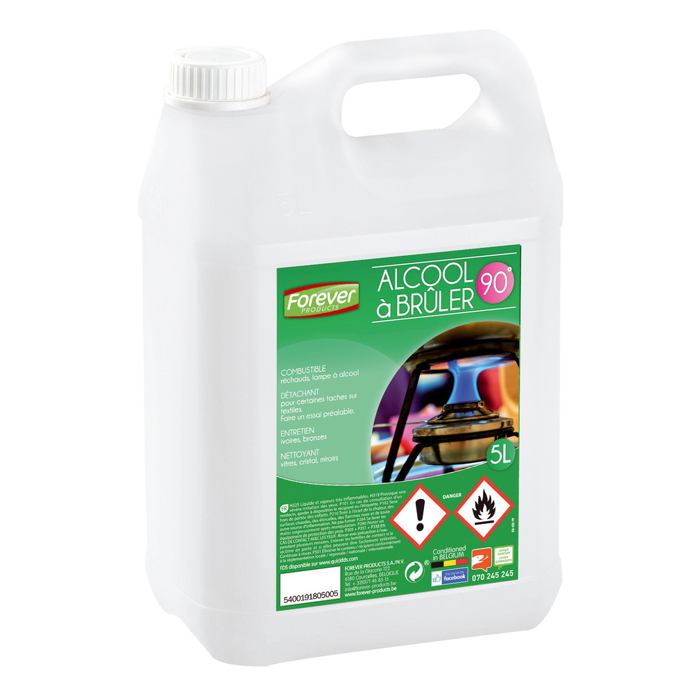 Alcool à brûler 90° Forever 5 L