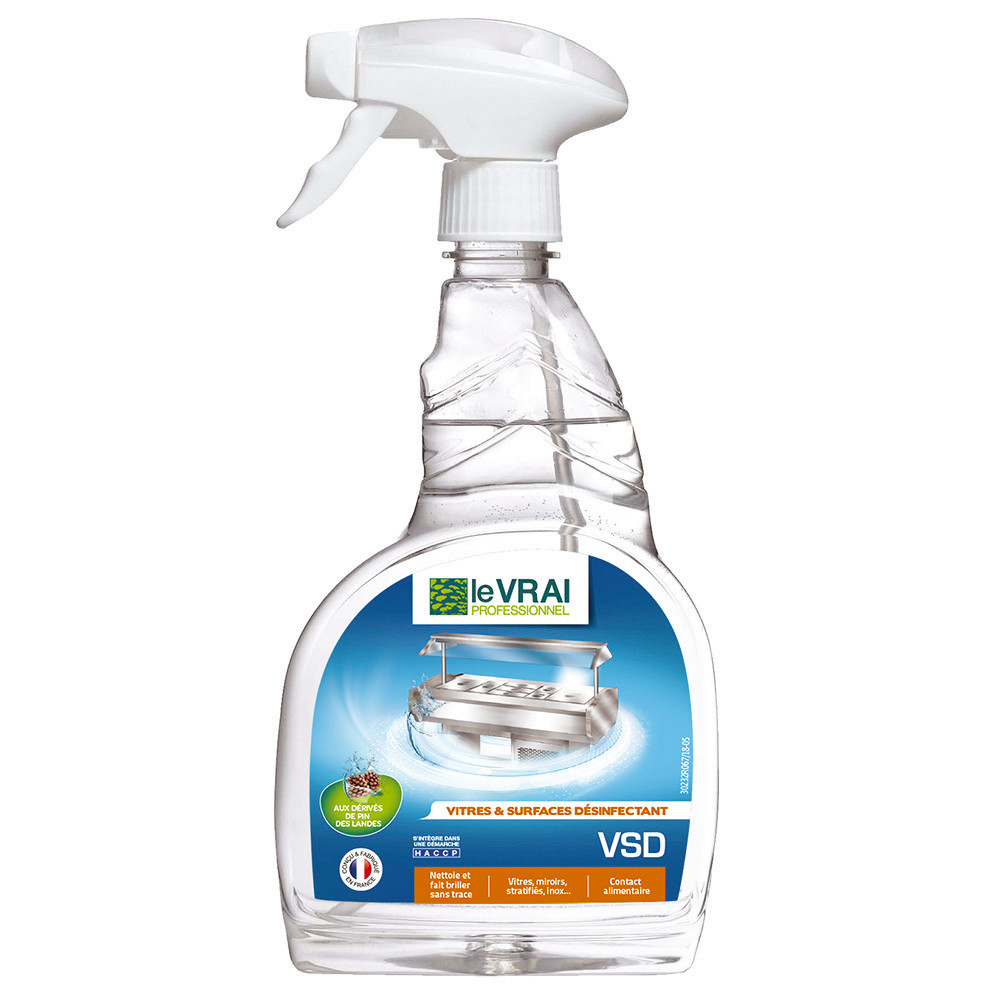 Nettoyant désinfectant vitres et surfaces HACCP Le Vrai VSD 750 ml