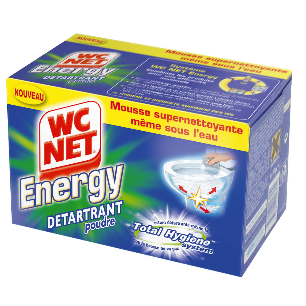 Poudre détartrante WC super nettoyant WC Net Energy boîte de 6 sachets