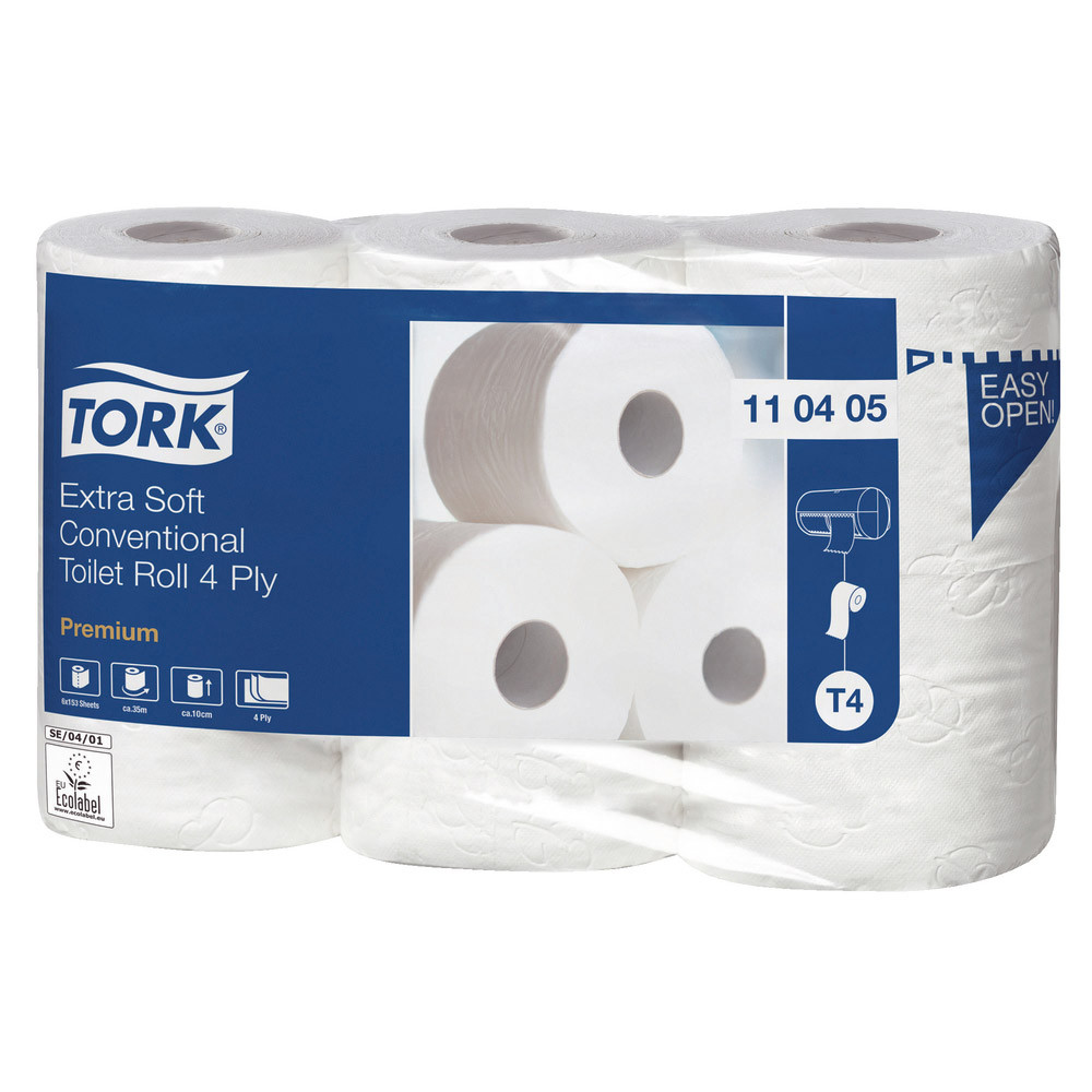 Papier toilette Tork Premium extra doux 4 épaisseurs, lot de 42 rouleaux