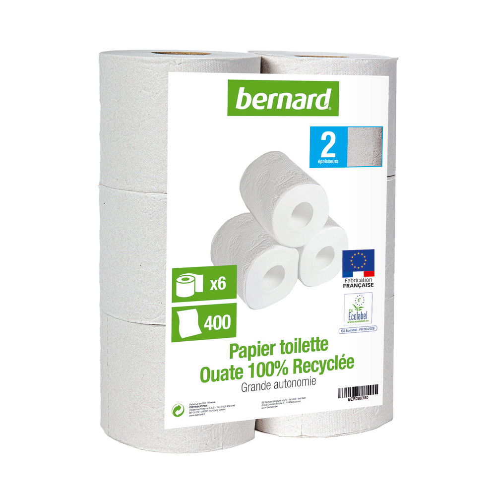 Papier toilette Bernard XXL 2 épaisseurs, lot de 30 rouleaux