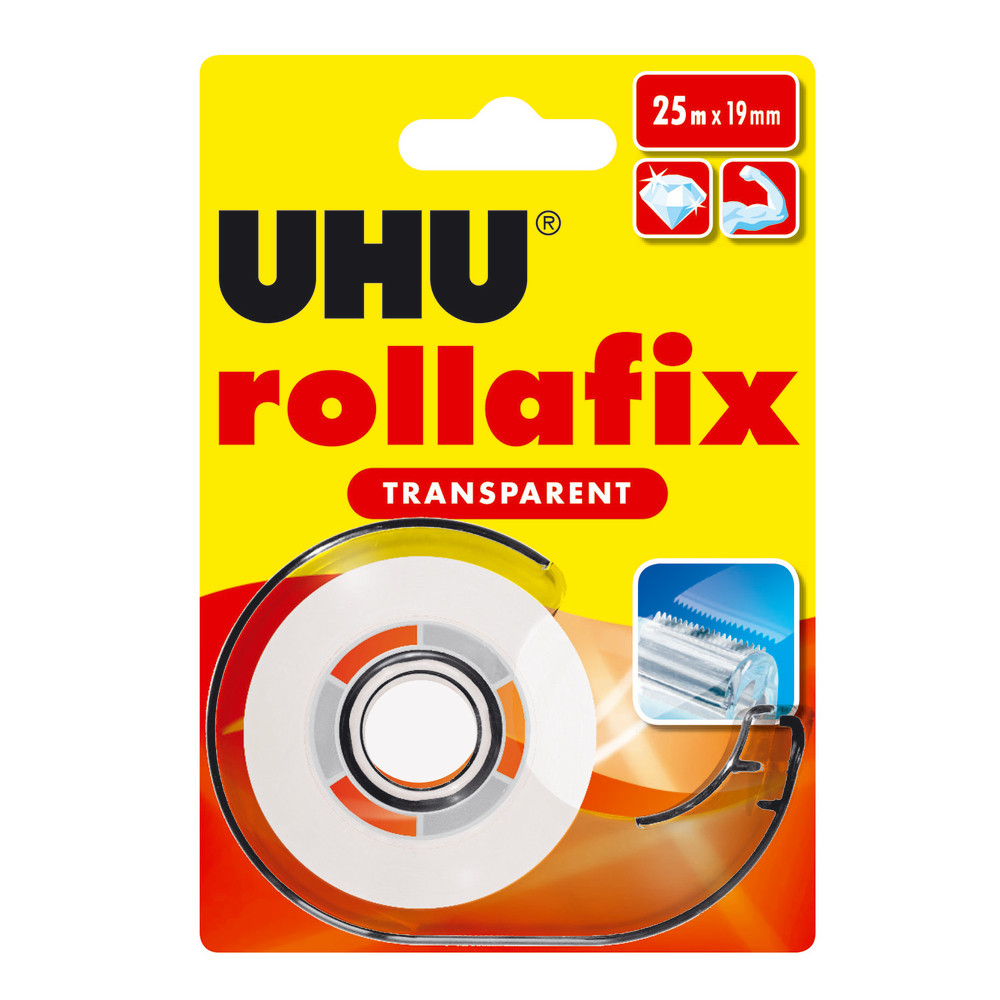 Dévidoir avec recharge transparente 25 m X 19 mm Rollafix UHU
