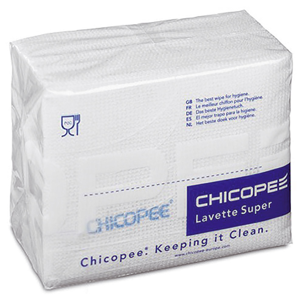 25 lavettes non tissées Super Chicopee blanc