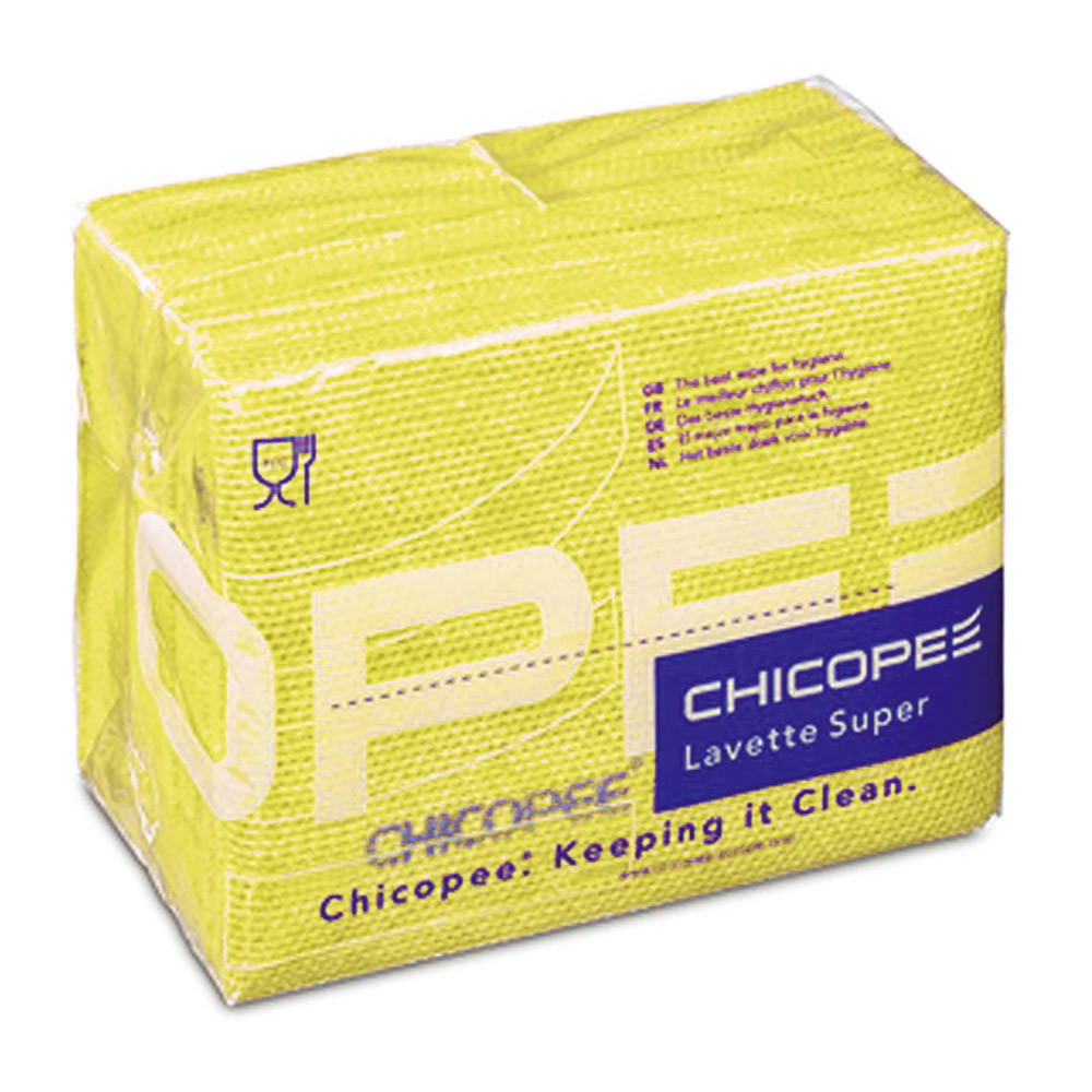 25 lavettes non tissées Super Chicopee jaune