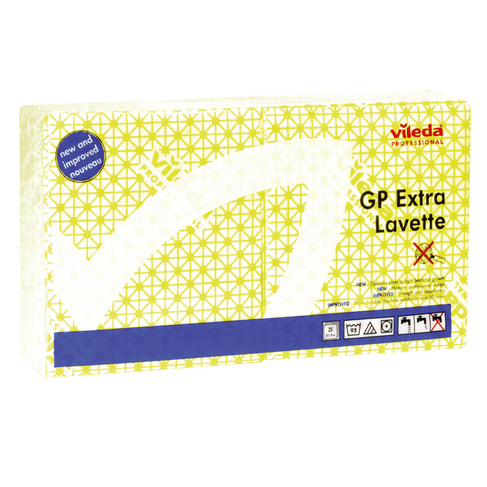 25 lavettes non tissées GP extra Vileda jaune