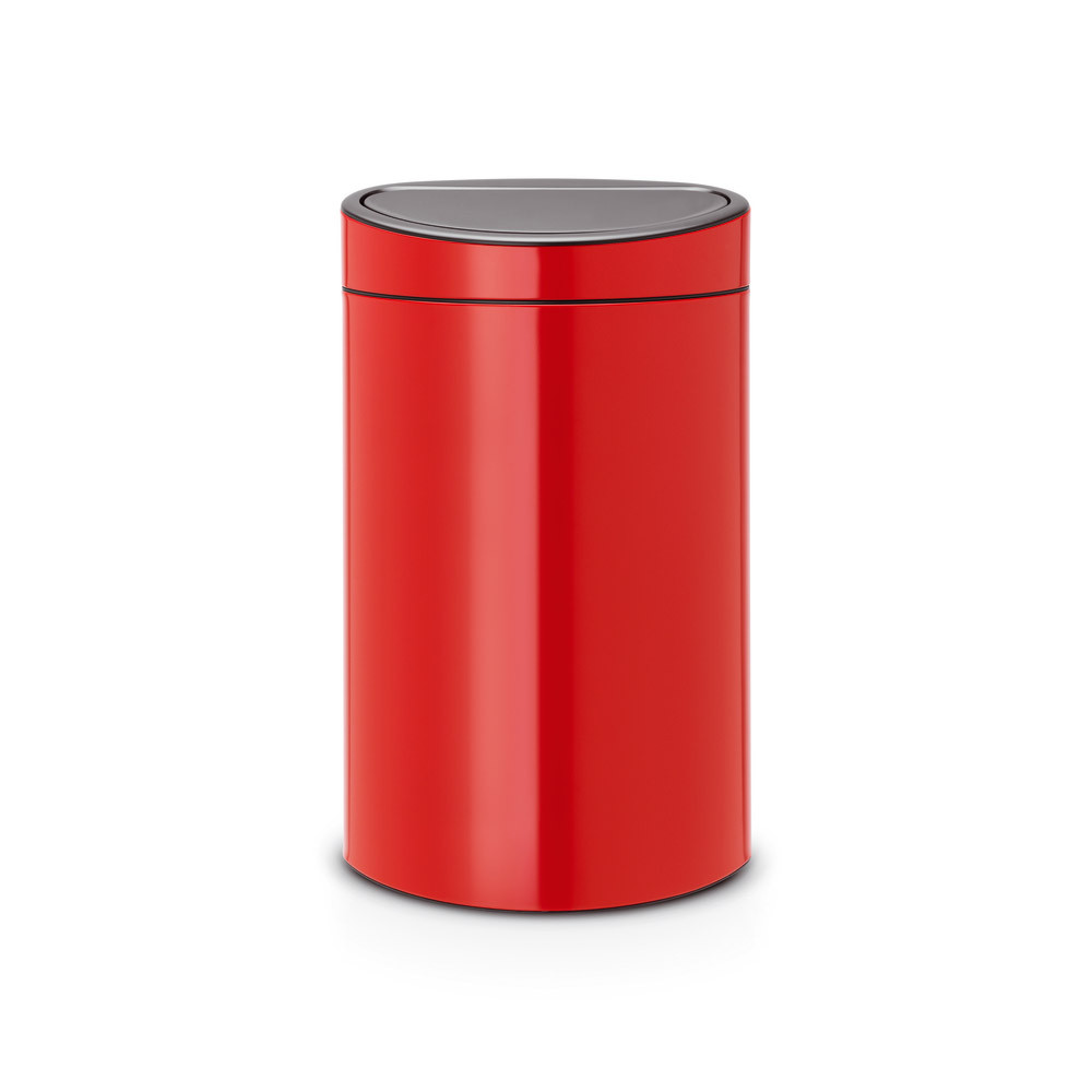 Poubelle Touch Bin demi lune 40 L rouge Brabantia