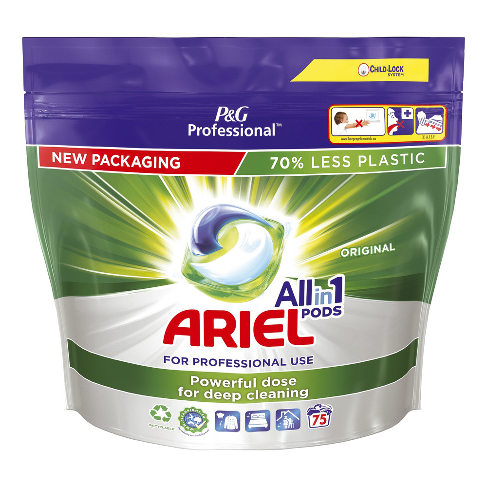 Dosettes lessive Ariel Professional All in 1 Original, sachet de 75