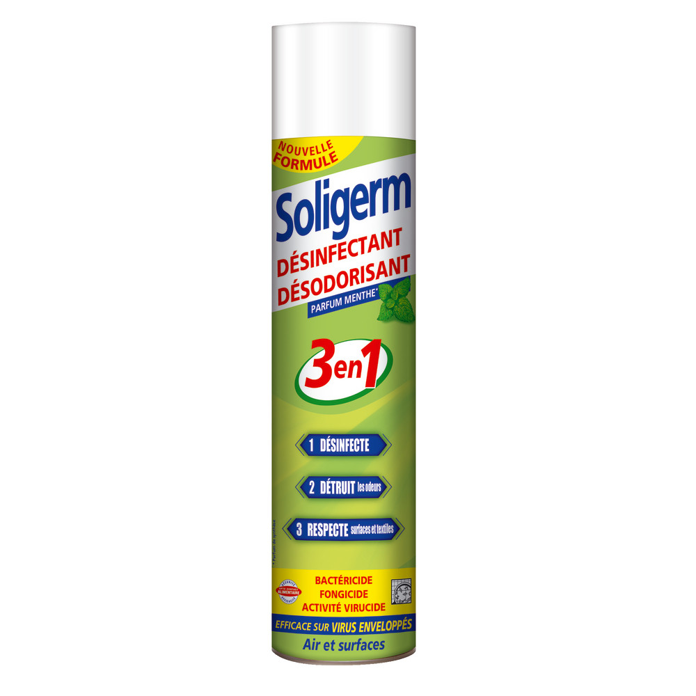 Désinfectant désodorisant Soligerm 3en1 menthe 750 ml
