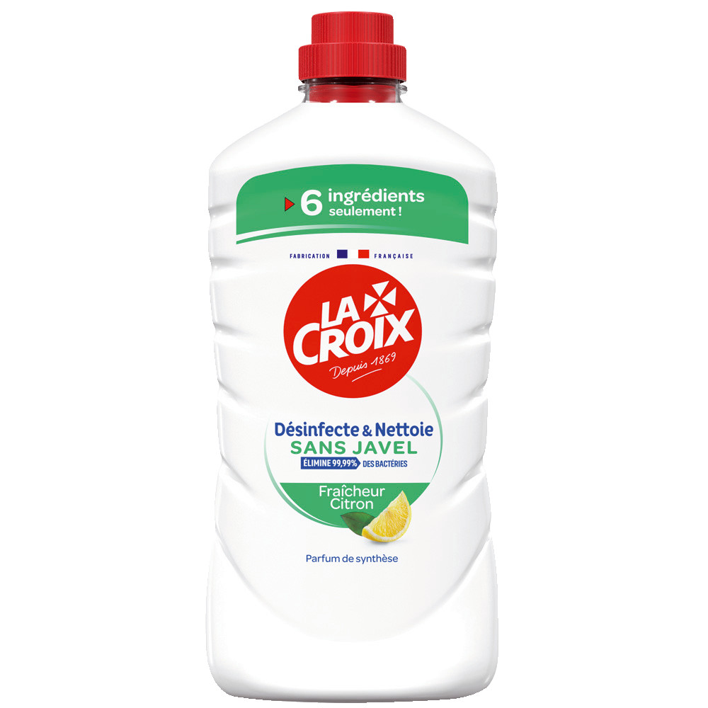 Nettoyant multi-usages désinfectant sans javel La Croix citron 1 L