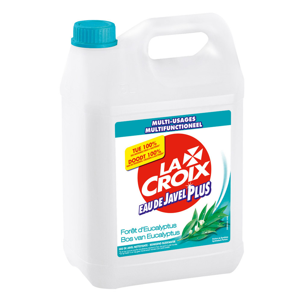 Eau de javel prête à l'emploi nettoyante La Croix Plus eucalyptus 5 L