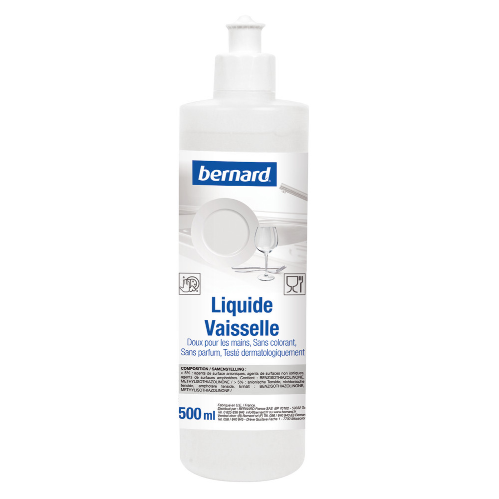 Liquide vaisselle concentré Bernard peaux sensibles 500 ml