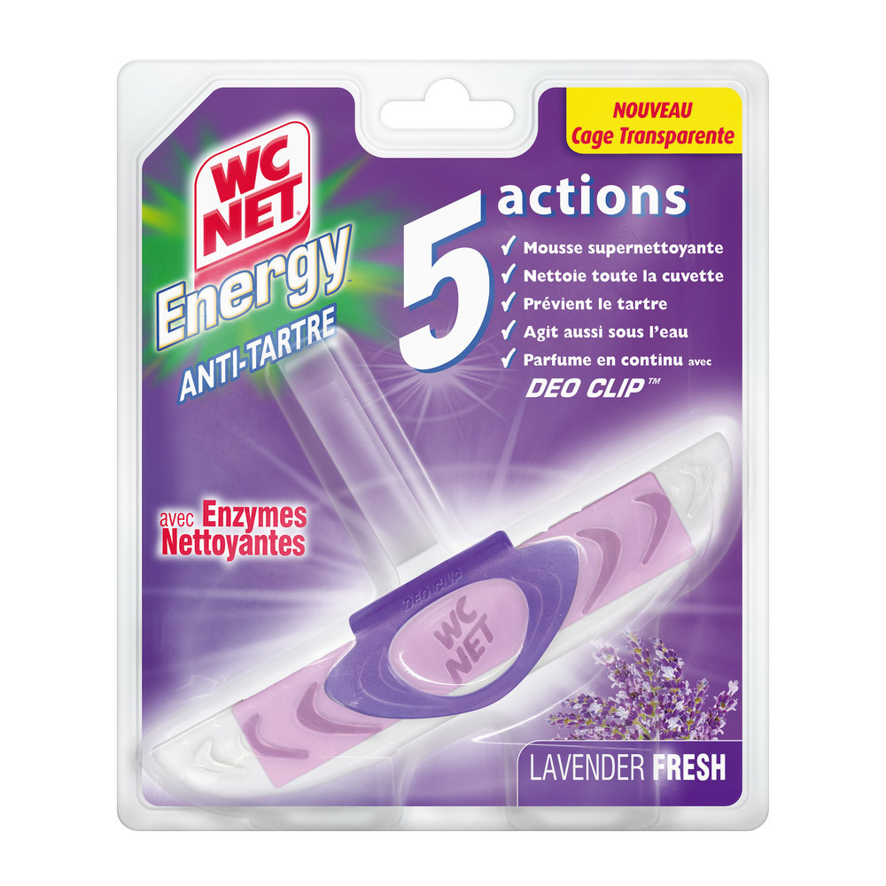 Bloc WC anti-tartre formule 5 actions WC Net Energy Lavender Fresh