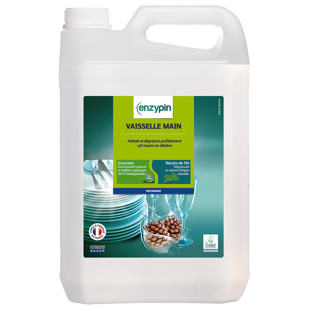 Liquide vaisselle dégraissant écologique HACCP Enzypin 5 L