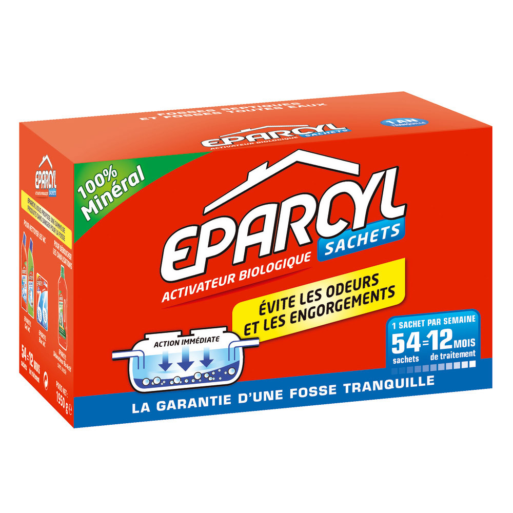 Entretien des fosses septiques Eparcyl, boîte de 54 doses