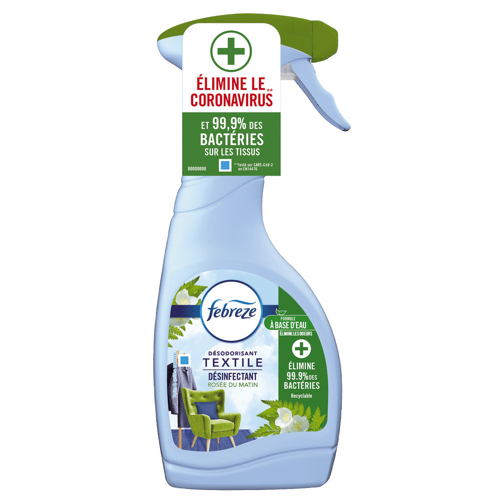 Désodorisant textile Fébrèze rosée du matin 500 ml