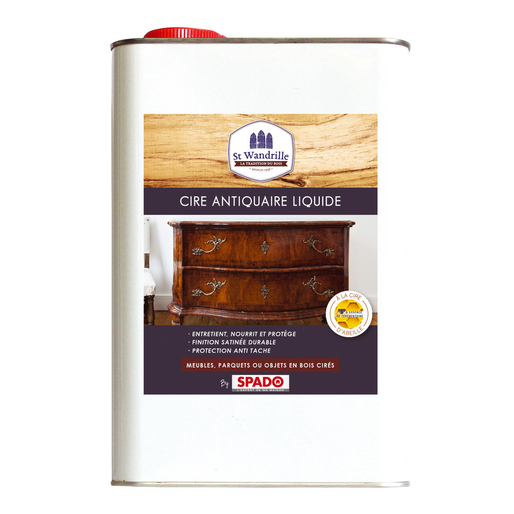 Cire liquide St Wandrille meubles et parquets bois cirés 5 L