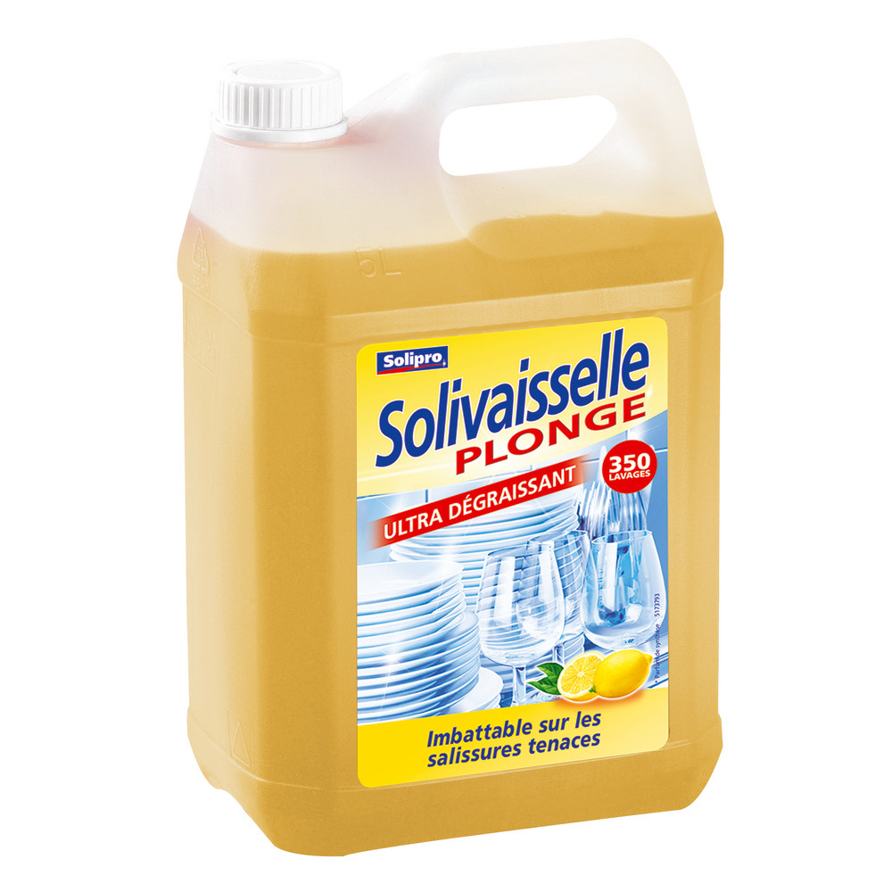 Liquide vaisselle ultra-dégraissant Solivaisselle Solipro citron 5 L