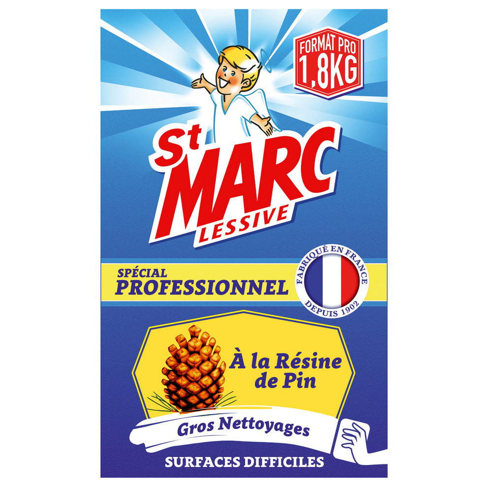 Lessive professionnelle nettoyage surfaces difficiles St Marc 1,8 kg