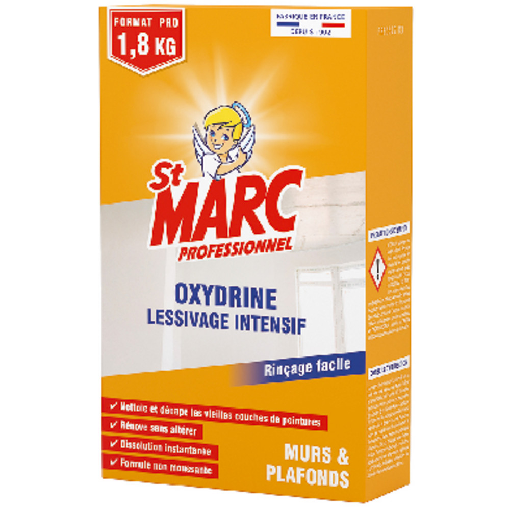 Lessive professionnelle murs et plafonds St Marc Oxydrine 1,8 kg