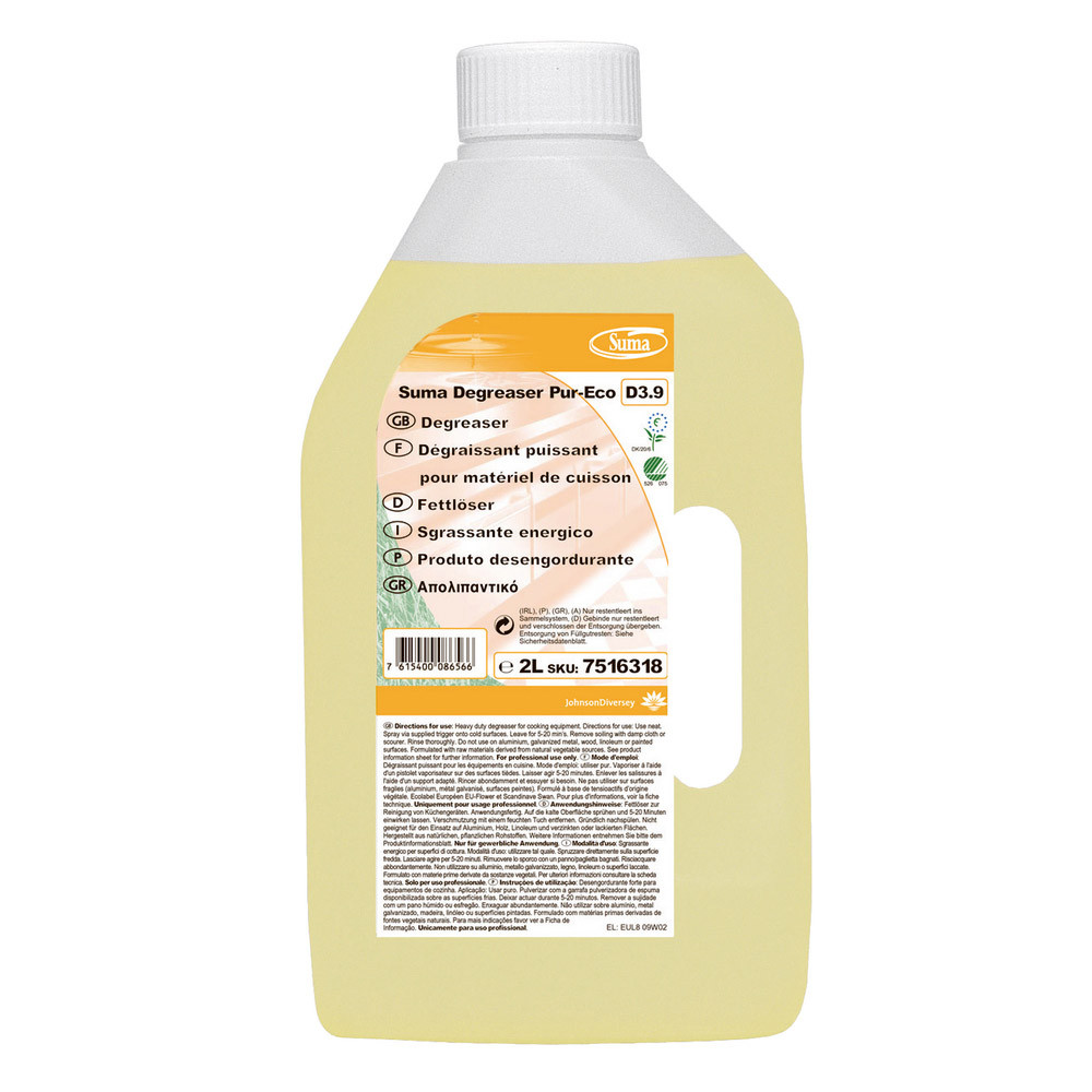 Dégraissant cuisine puissant Suma Degreaser D3.9 Pur-Eco 2 L
