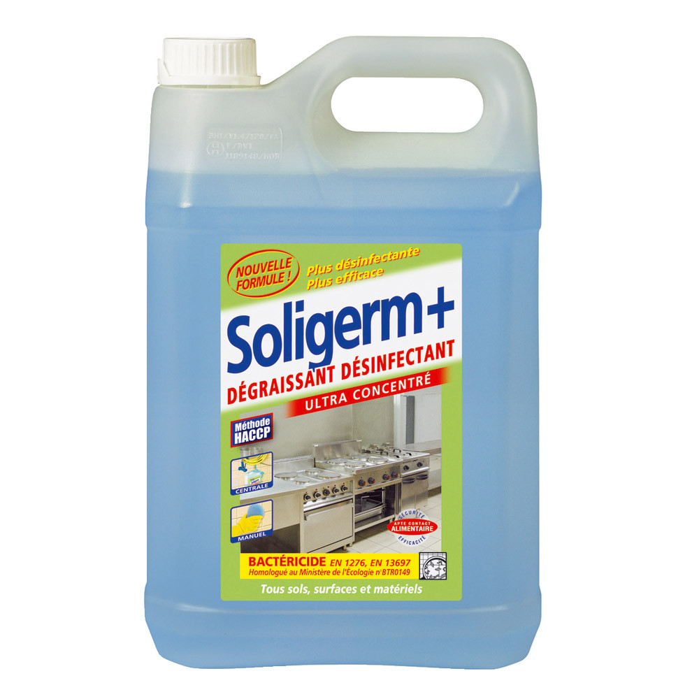 Dégraissant cuisine désinfectant concentré HACCP Solipro Soligerm+ 5 L