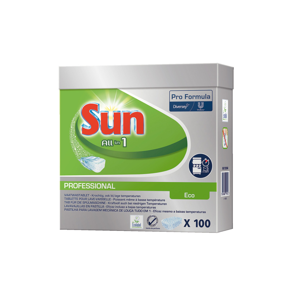 Tablettes lave-vaisselle cycle long écologiques Sun, boîte de 100