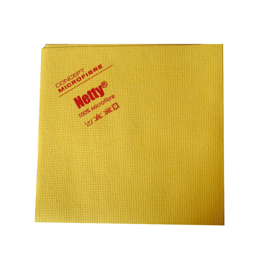 Lavette microfibre non tissée Netty Concept Microfibre jaune, lot de 5