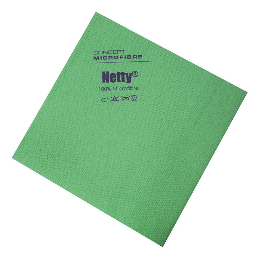 Lavette microfibre non tissée Netty Concept Microfibre vert, lot de 5