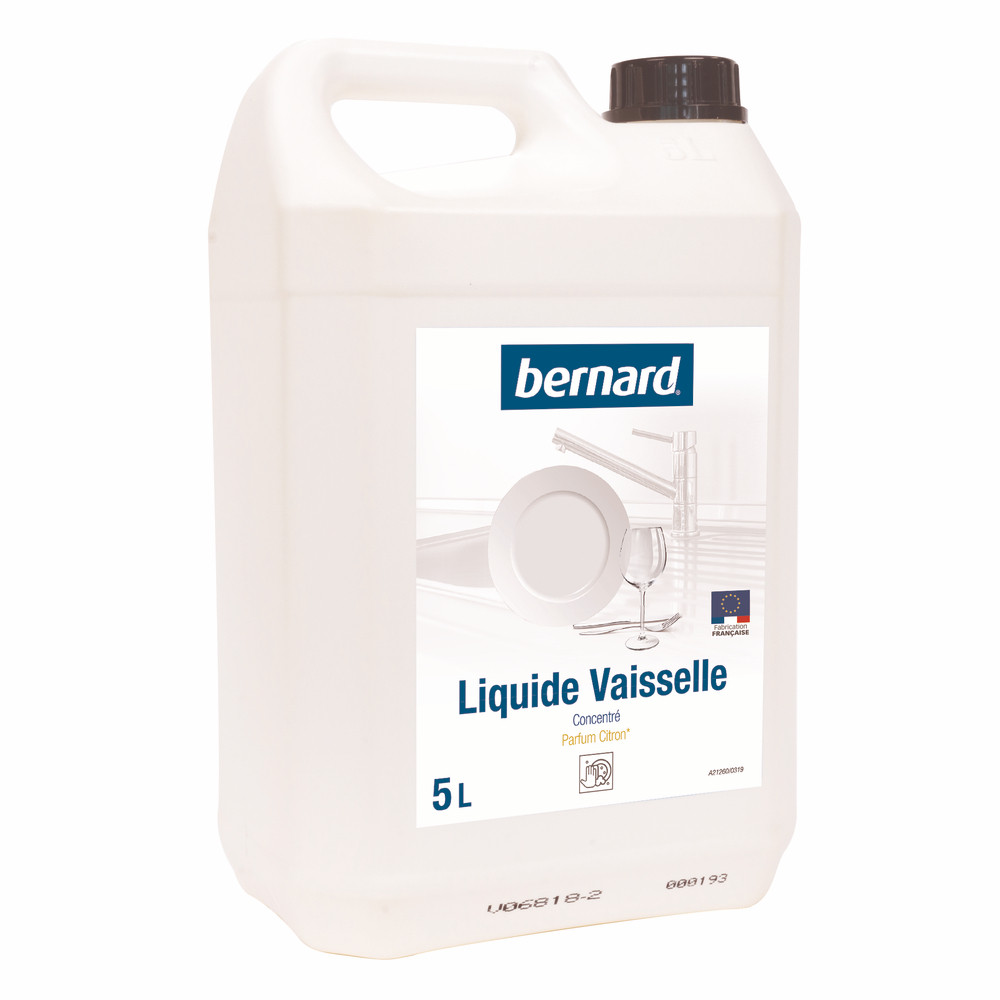 Liquide vaisselle dégraissant pH neutre Bernard citron 5 L