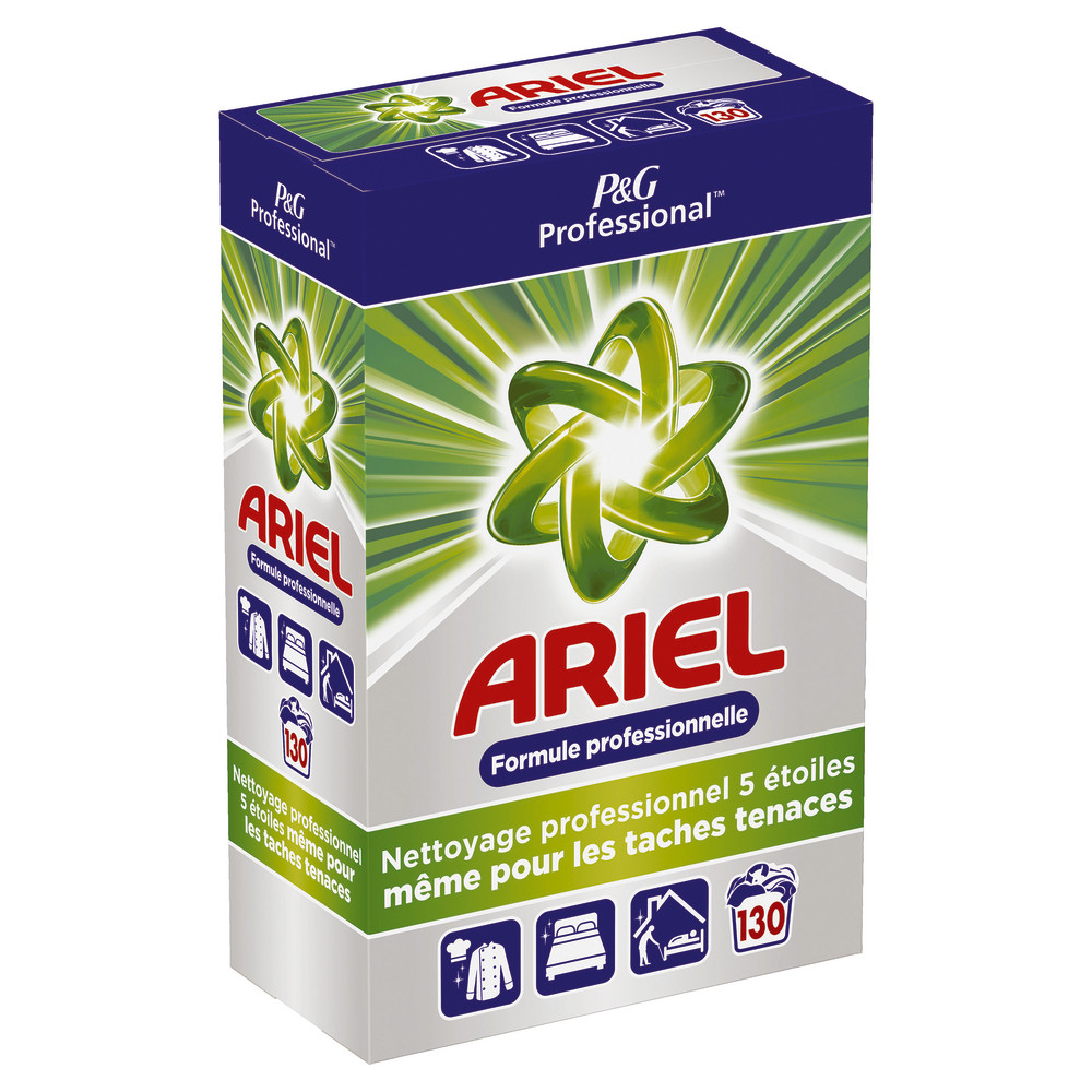 Lessive en poudre Ariel Professional tous textiles 130 lavages