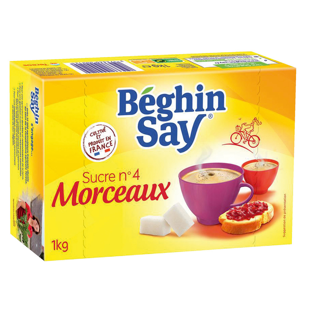Sucres Béghin Say, en morceaux, boîte de 1 kg
