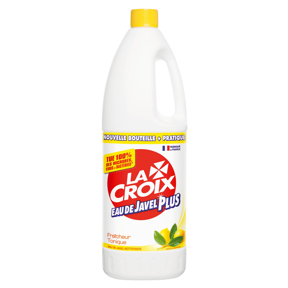 Eau de javel prête à l'emploi nettoyante La Croix Plus citron 1,5 L