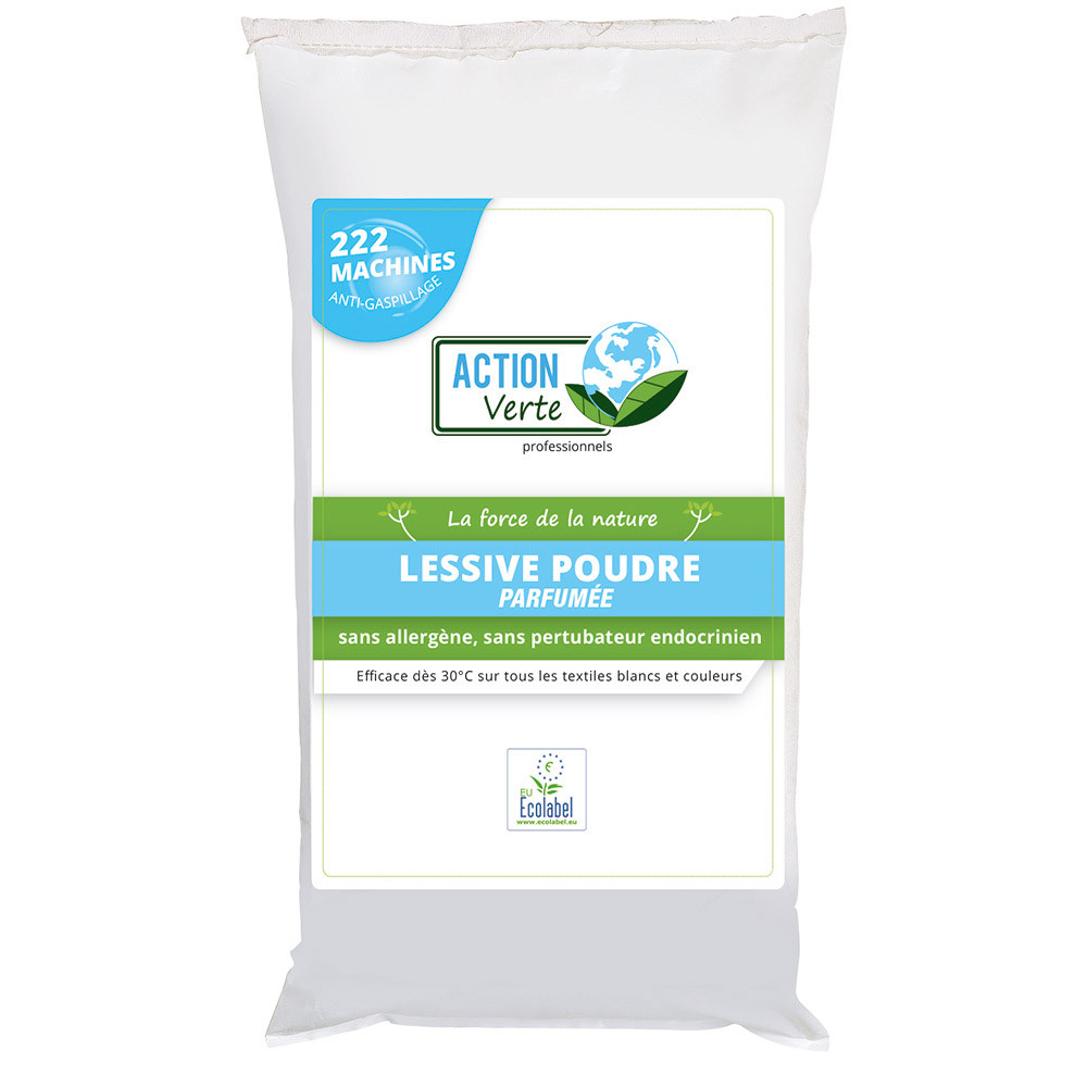 Lessive en poudre concentrée écologique Action Verte 222 lavages