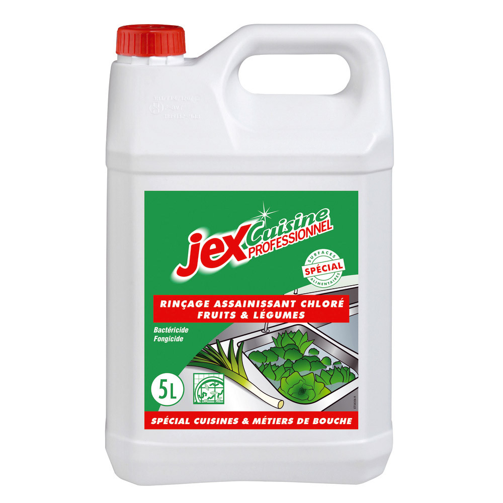 Liquide de rinçage assainissant pour fruits et légumes HACCP Jex 5 L
