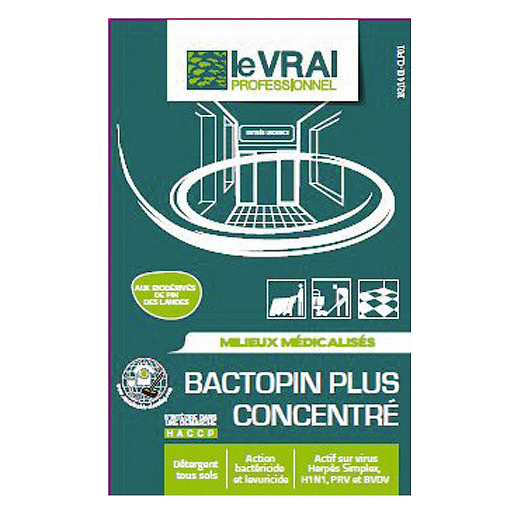 Désinfectant HACCP à diluer Le Vrai Bactopin Plus 20 ml, lot de 250