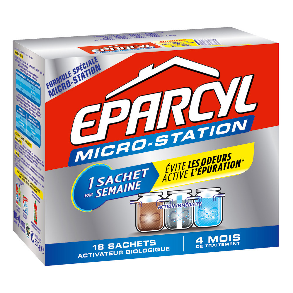 Entretien micro-station d'épuration Eparcyl, boîte de 18 sachets