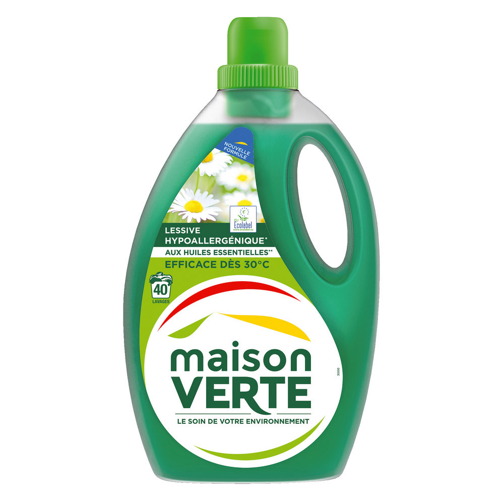 Lessive liquide écologique Maison Verte hypoallergénique 40 lavages