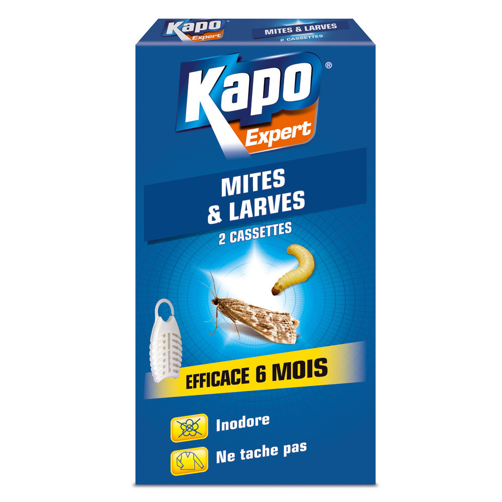Cassettes anti mites et larves Kapo, lot de 2