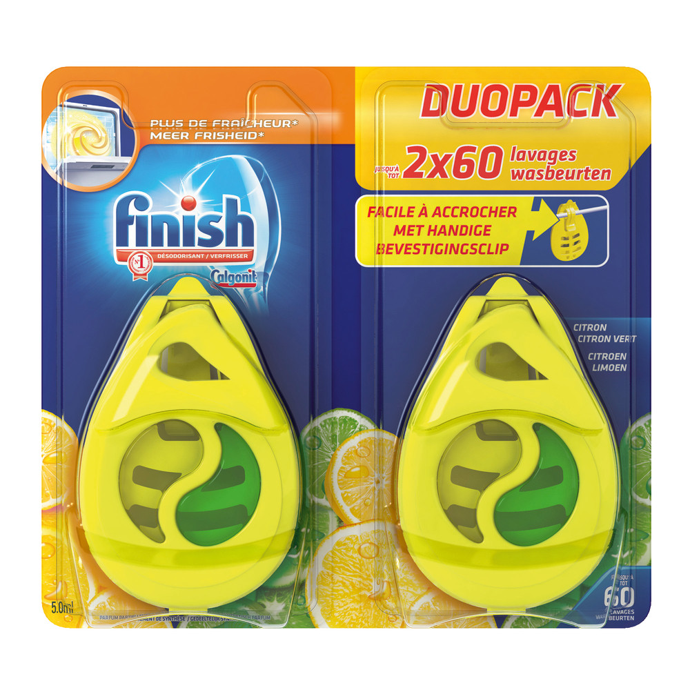 Désodorisant lave-vaisselle Finish Citron Fresh, lot de 2