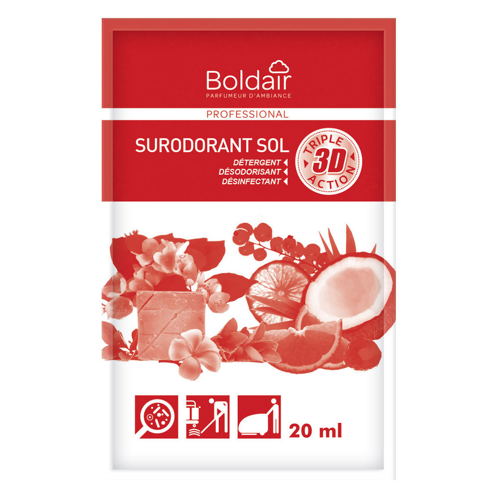 Désinfectant surodorant Boldair fruits rouges 20 ml, lot de 100