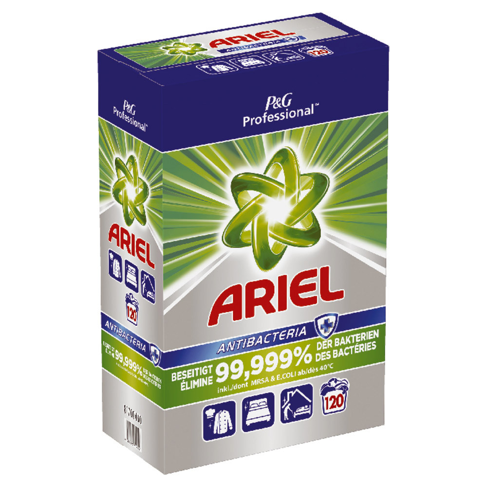 Lessive en poudre désinfectante Ariel Antibacteria 120 lavages