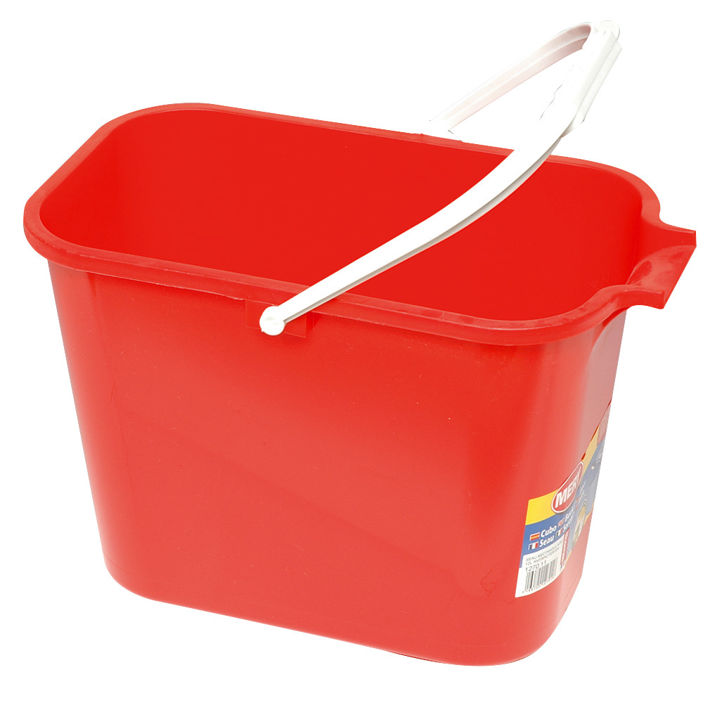 Seau de lavage Mery rectangulaire 12 L rouge